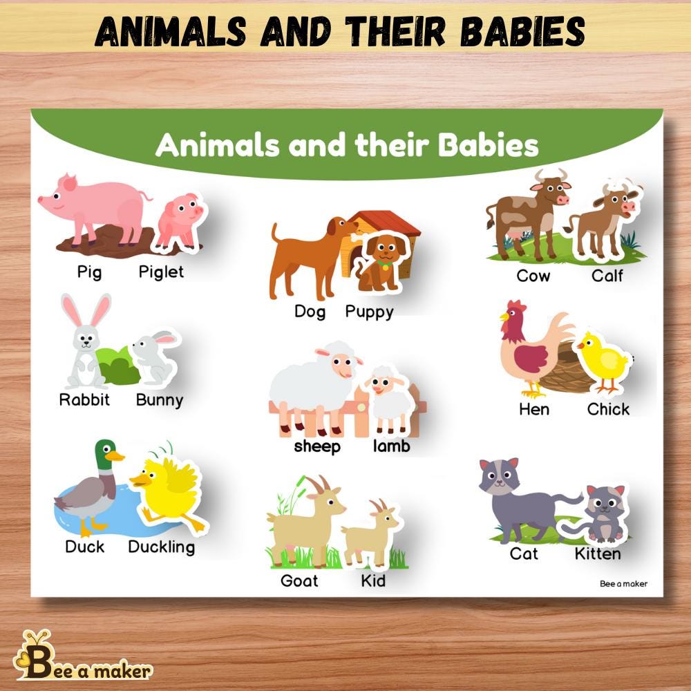 Animals and Their Babies Matching Activity | Printable Busy Book Pages ...