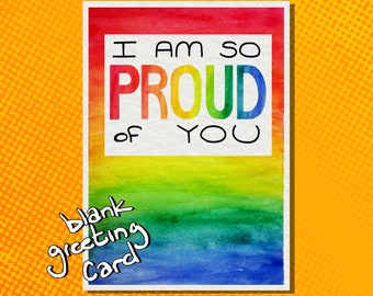 I'm Proud of You, blank inside LGBT Pride card