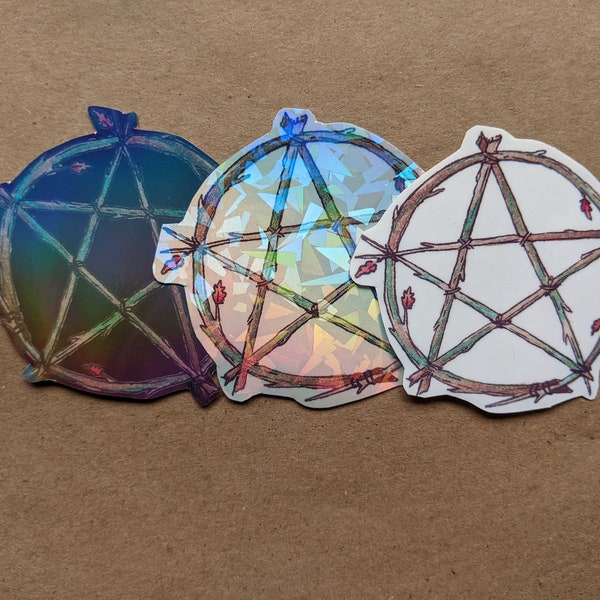 Watercolor Pentacle Wiccan Occult Sticker