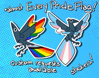 Grackle Pride Flag Stickers