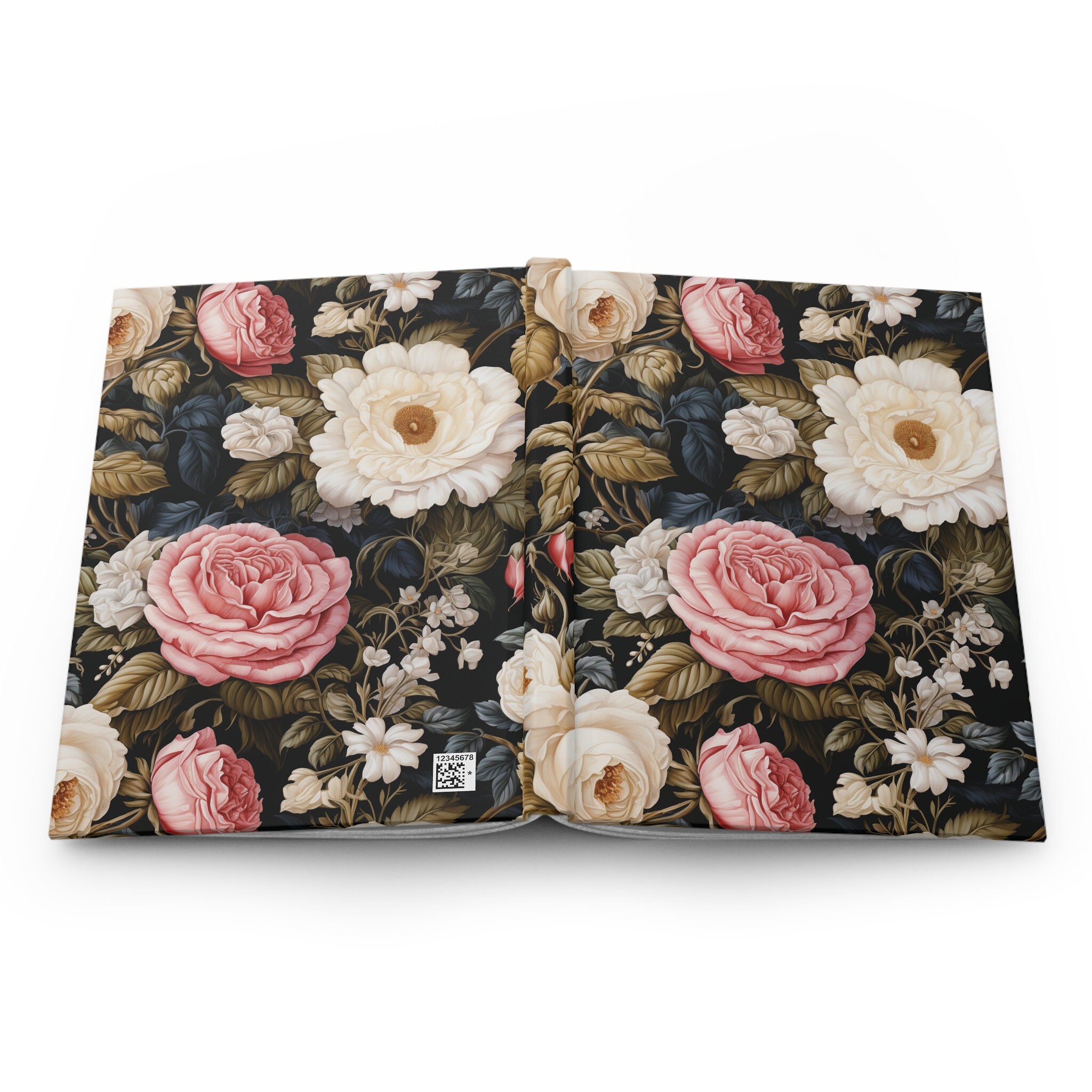 Rose Garden Style 1 - Hardcover Journal Matte, Pink and