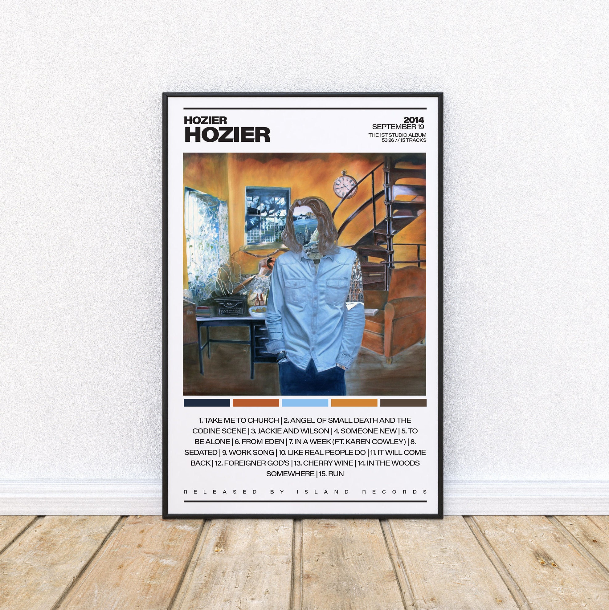 Hozier Hozier Color Block Tracklist 11X17 Poster DIGITAL Etsy