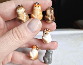 Custom Cat Charm Pendant: Personalized Cat Mom Necklace from photo. Calico, Siamese, Tortoiseshell, Gray, Brown and Orange tabby cat pendant