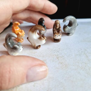 Handmade Miniature Polymer Clay Running Cat Figurine: Custom Pet Sculpture, Personalized Cat Memorial