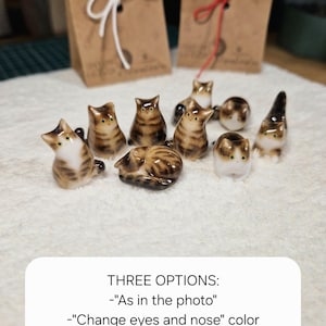 Custom Brown and White tabby cat figurine from photo of your cat