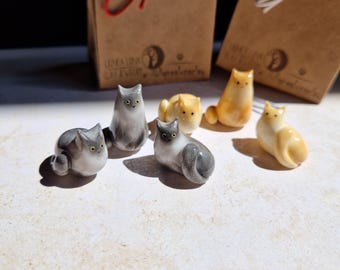 Maine Coon cat figurines - Custom Longhaired cat figure - Personalised polymer clay tiny adorable mainecoon cat sculpture from photo