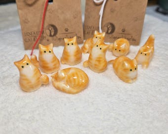 Orange tabby cat figurine: Custom Ginger cat figurine from photo of your cat