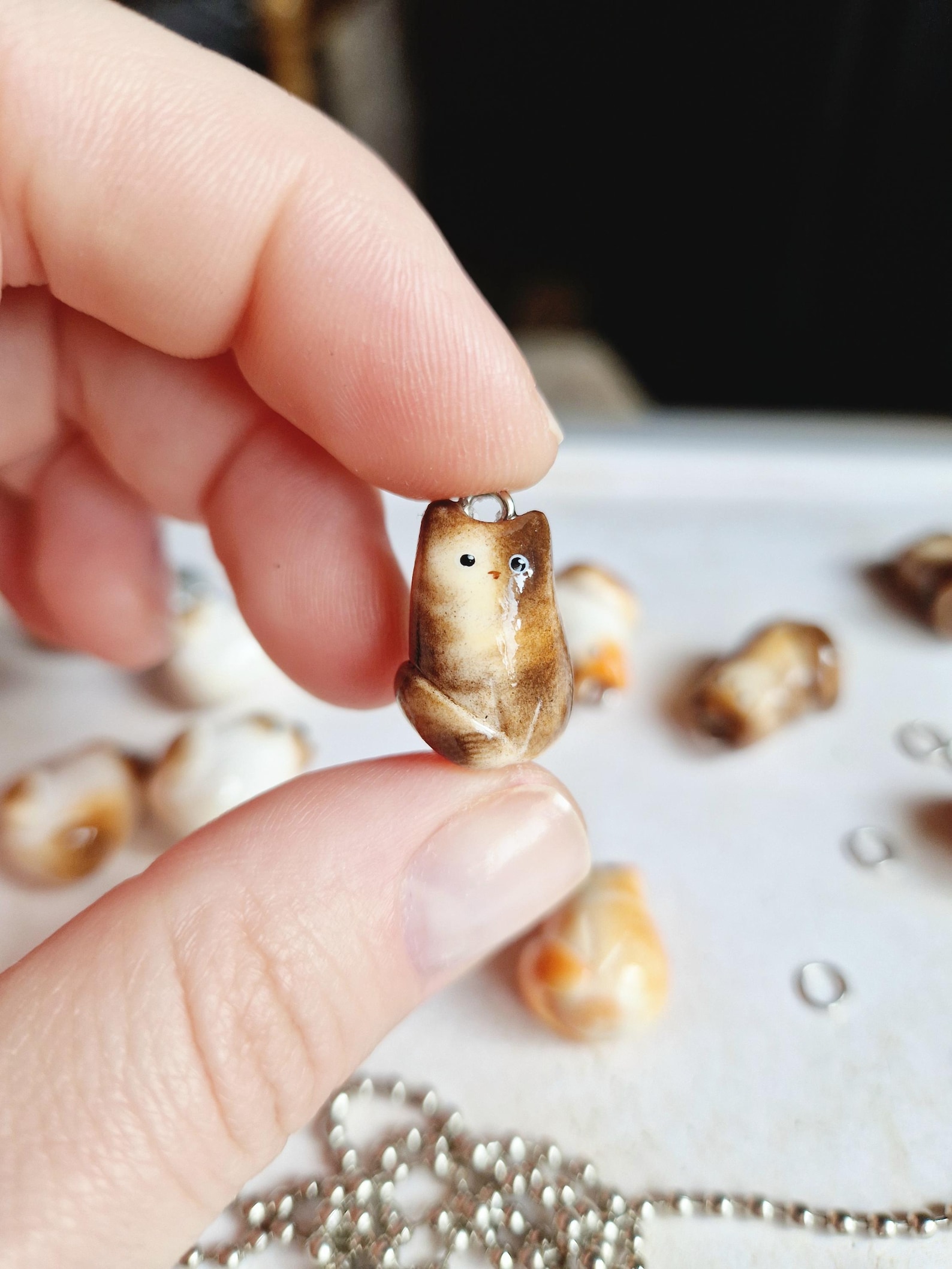 Custom Cat Charm Pendant: Handmade Polymer Clay Pet Portrait From Photo ...