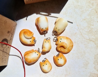 Handmade Orange Cat Charm: Custom Polymer Clay Ginger Cat Pendant from photo