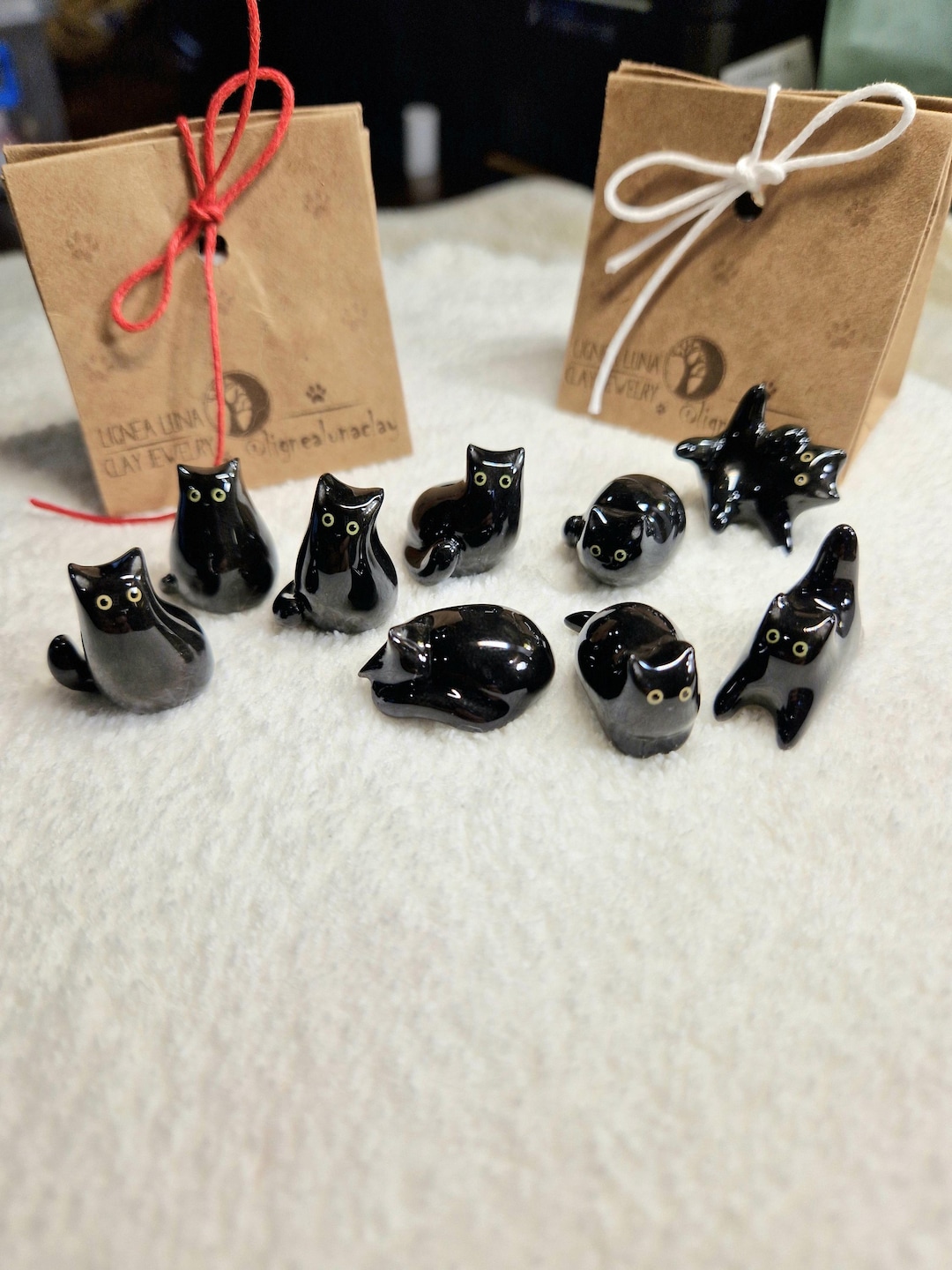 Custom Black Cat Figurine: Handmade Polymer Clay Pet Memorial Figure ...