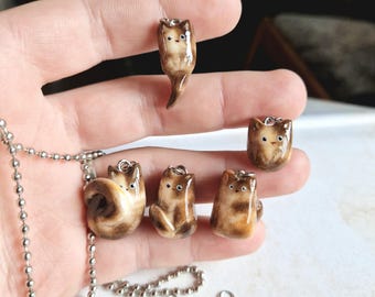 Custom Tortoiseshell Cat Pendant: Miniature polymer clay Tortie Cat Charm Jewelry