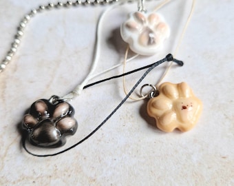 Personalized polymer clay Cat Paw Pendant: Custom Handmade Charms for Necklace