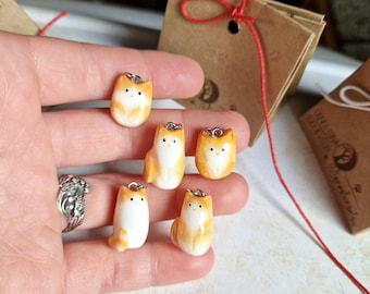 Orange and White Cat Charm: Custom cat pendant, color and pattern like your cat's
