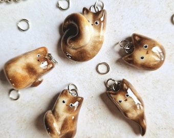 Tortoiseshell Cat Pendant: Custom Tortie Cat Charm from photo for phone, key chain, necklace