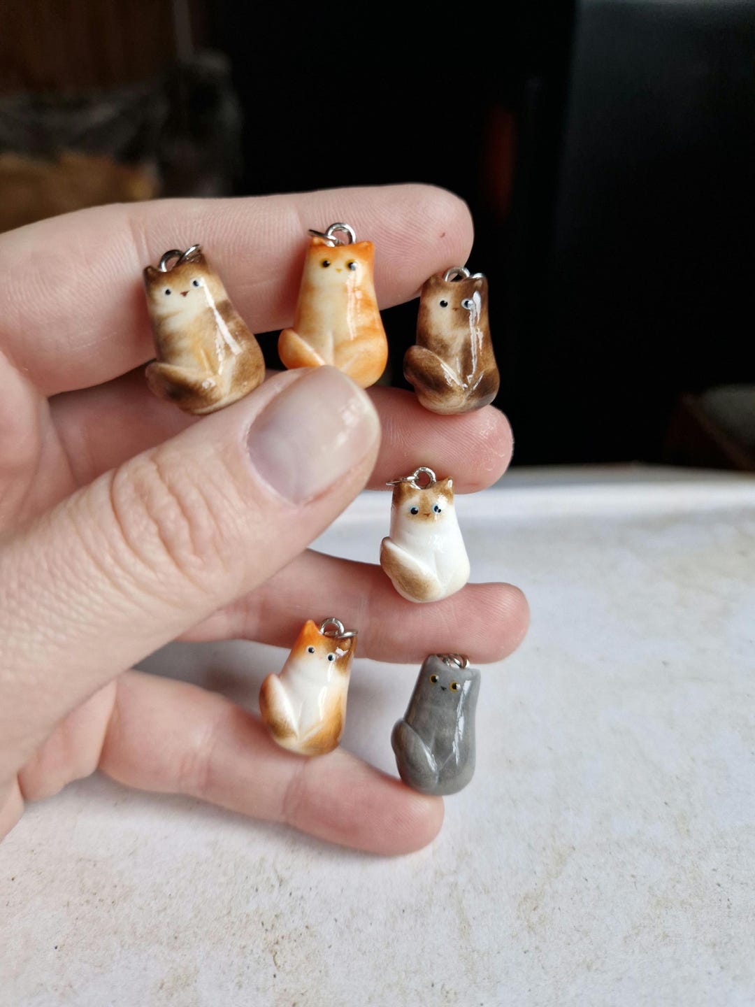 Custom Cat Charm Pendant: Handmade Polymer Clay Pet Portrait From Photo ...