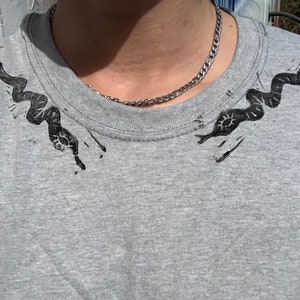 Snake Collar - Handmade Block Printed T-Shirt