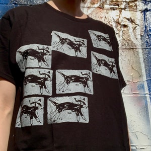 One Eyed Cat Ver. 2 - Handmade Block Printed T-Shirt