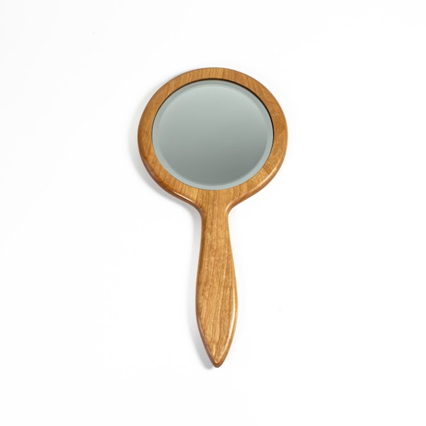 Hand-Crafted Solid Wood Hand Mirror