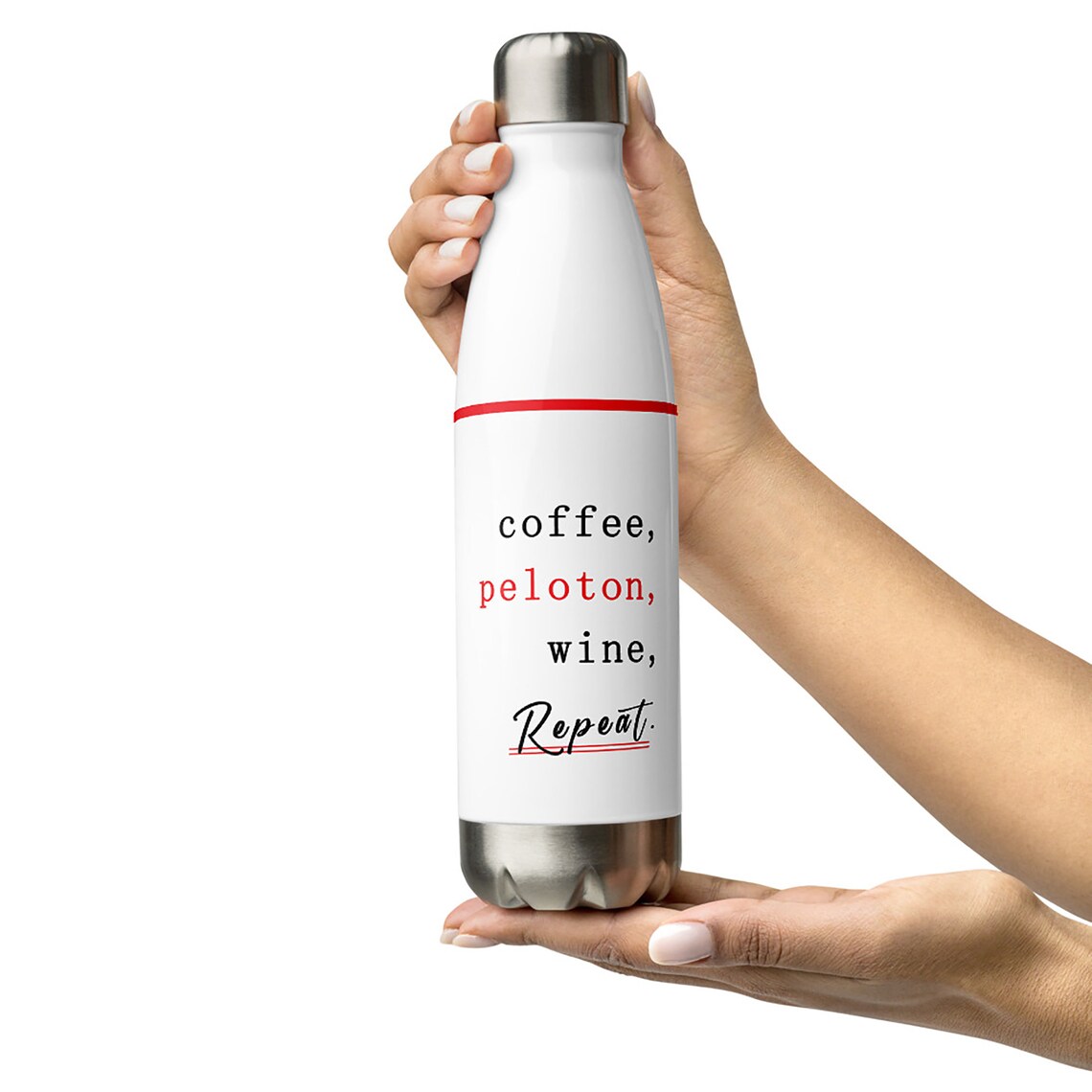 Coffee Peloton Wine Repeat Stainless Steel Water Bottle Etsy