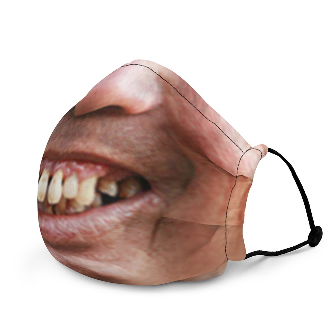 Funny Face Mask Ugly Teeth Crazy Premium Face Mask Prank Etsy