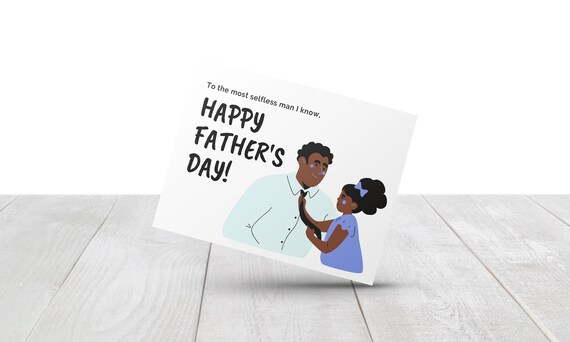 Daughter Fixing Dad's Tie Father's Day Downloadable Card/Blank Inside/digital greeting card/folded card/printable card/Father's Day