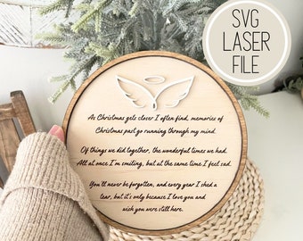 SVG Laser Cut File Christmas Past Memorial Plaque | Engraved quote | Remembrance Gifts | GlowForge Tested