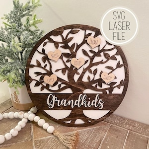 SVG Laser Cut File Grandkids Family Tree / Glowforge Tested