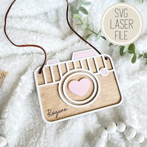 SVG Laser Cut File Children&#39;s Toy Camera Prop | Room Decor | Baby Shower Gifts| GlowForge Tested