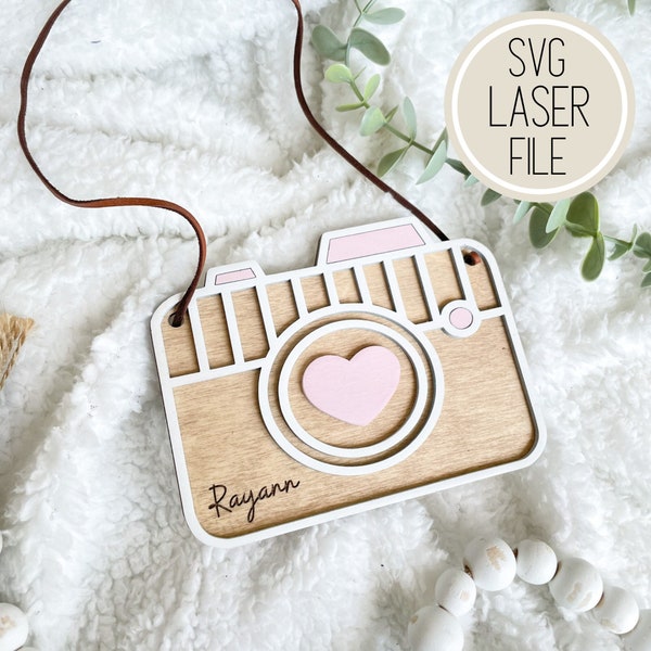 SVG Laser Cut File Children's Toy Camera Prop | Room Decor | Baby Shower Gifts| GlowForge Tested