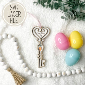 SVG Laser Cut File Easter Bunny Key | Easter Decor / Gift | Children Craft | Digital File - GlowForge Tested