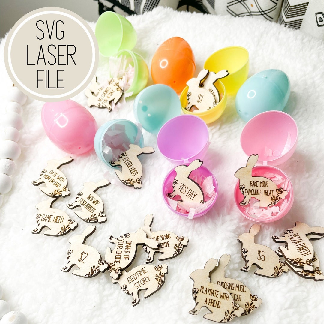 SVG Laser Cut File 20 Piece Easter Bunny Egg Scavenger Hunt | Score ...