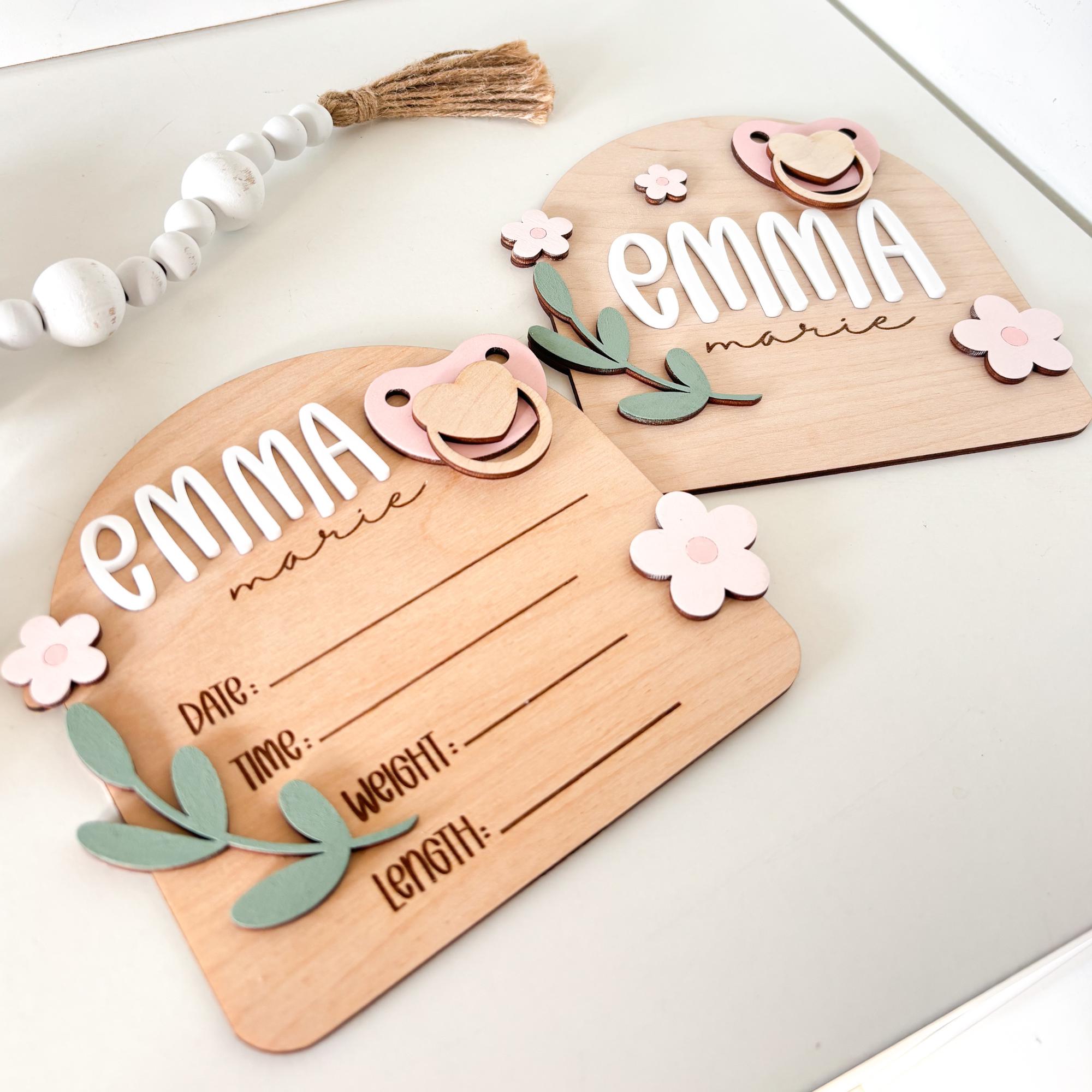 SVG File Baby Name Sign Bundle | Birth Stat Sign SVG | Hospital ...