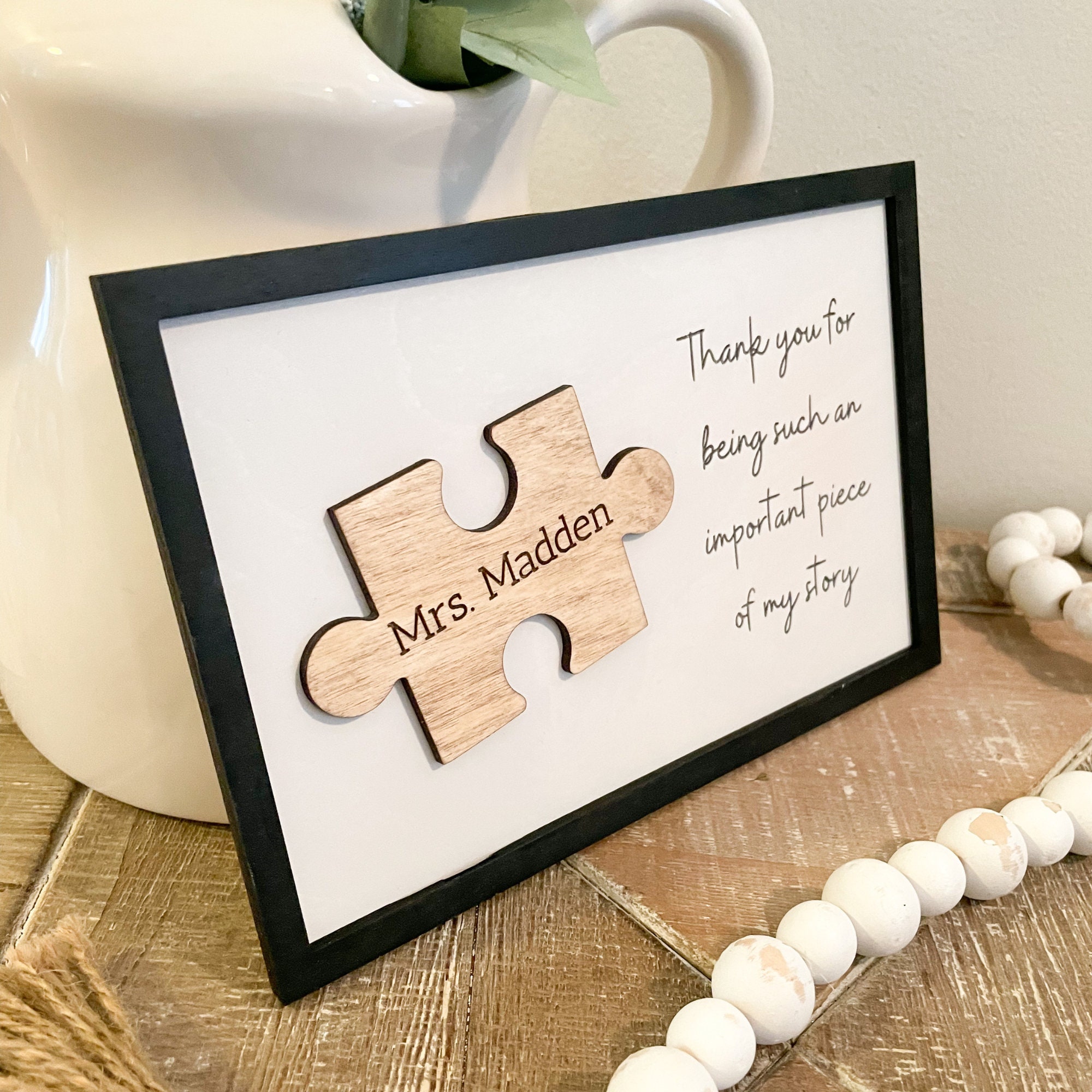 SVG Laser Cut File Teacher Puzzle Piece Sign | Gifts | Digital File ...