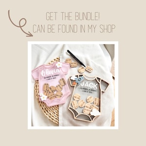 Banco de hitos para bebé con archivo láser SVG, decoración de guardería, hitos de fecha personalizables, diseño floral, regalo para baby shower, probado con GlowForge. imagen 6