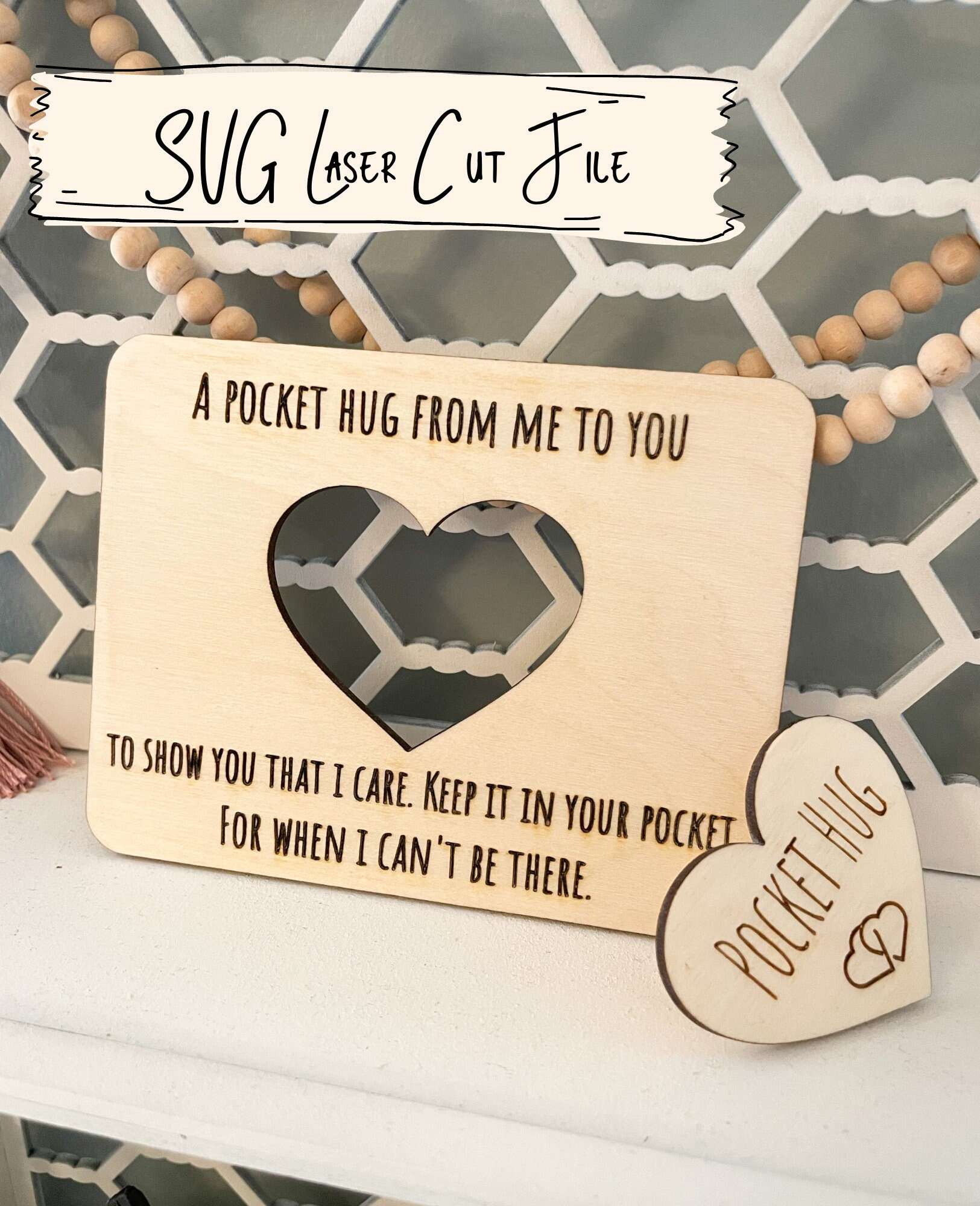 SVG Laser Tested Wooden Pocket Hug Tested/ Ready Etsy