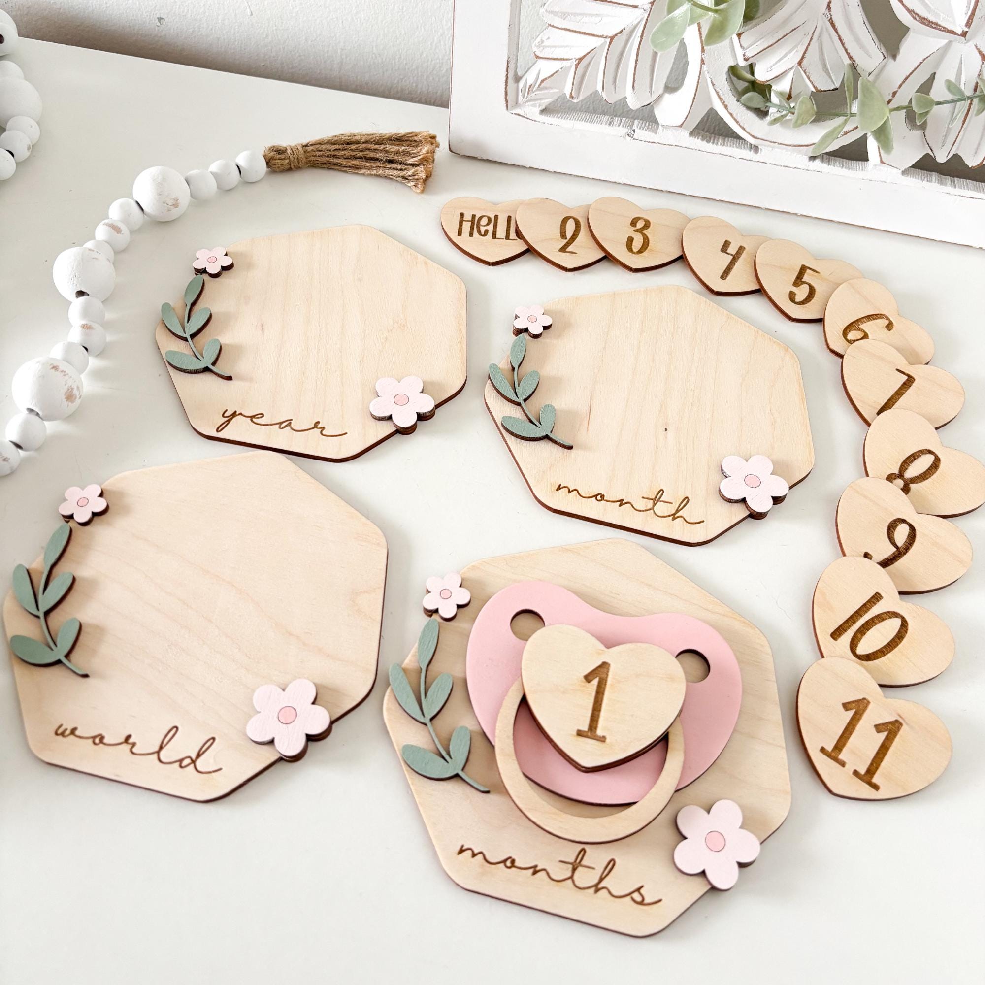 SVG Laser File Baby Milestone Interchangeable Signs | Baby Girl Decor ...