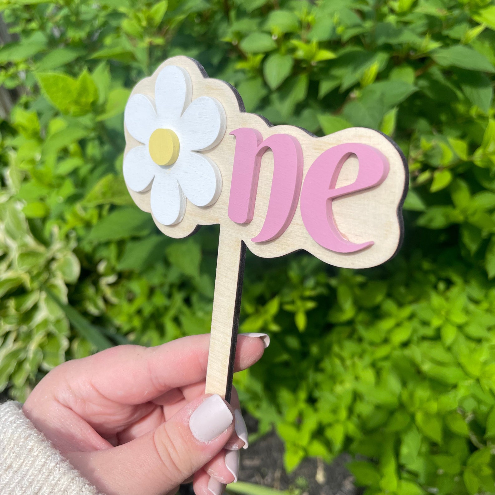 SVG Laser Cut File Daisy One Year Cake Topper | Birthday Decor | Baby ...