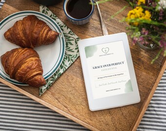 Grace Over Perfect Faith Journal | 30-Day Christian Printable (Digital Download PDF)