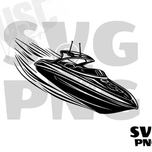 Speed Boat SVG, Speed Boat Clipart, Speed Boat cut file, Speed Boat png, Speed Boat silhouette, Digital Download