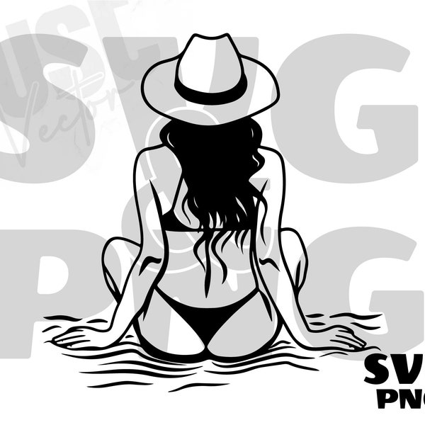 Woman On Beach svg, Woman Relaxing svg, Clipart Silhouette, Summer Vacation Woman Svg, Woman body Svg