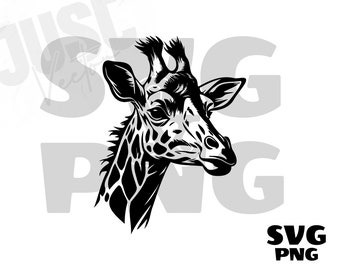 Giraffe Svg, Giraffe Face svg, Giraffe Head svg, Giraffe silhouette, Giraffe Mascot, Giraffe clipart, digital download, Instant Downloader