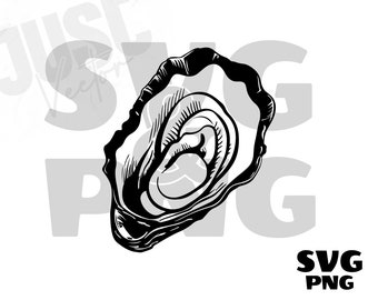 Ostra SVG, Concha svg, ostra PNG, ostra Clipart, silueta de ostra, archivo cortado de ostra, mariscos svg, Descarga digital instantánea