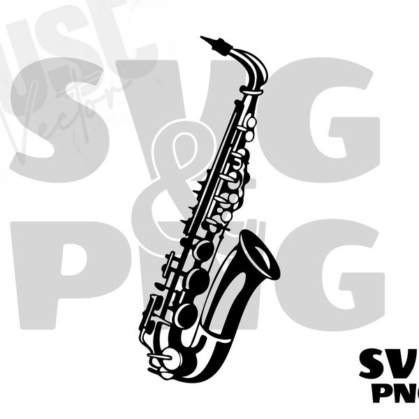 saxophone Svg, saxophone png, saxophone Silhouette, saxophone cut file, Music Svg, music instrument svg , Instant Digital Download