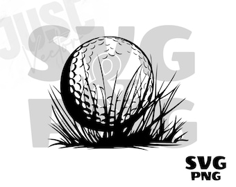pelota de golf en hierba svg, Pelota de golf SVG, Golf Svg, Imágenes prediseñadas de pelota de golf, Imágenes prediseñadas de deportes de golf, Pelota de golf en hierba SVG, Descarga digital