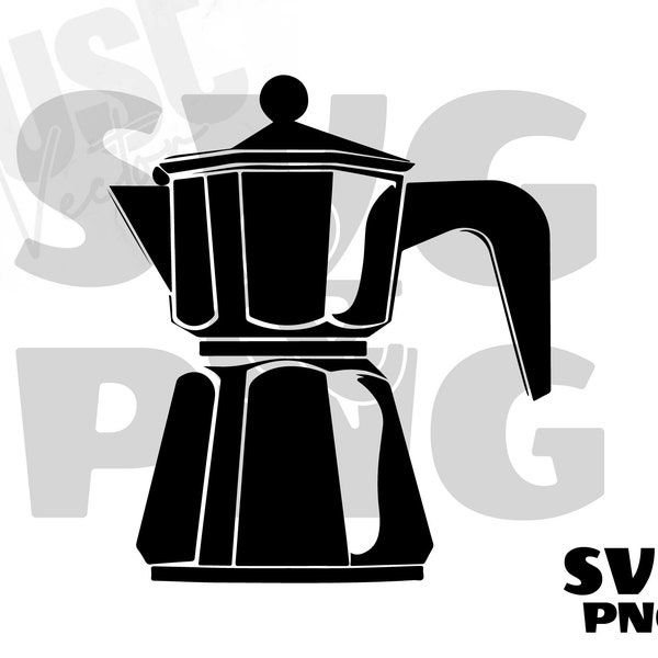 Moka Pot SVG, Coffee Maker PNG, Coffee Machine Clipart, Espresso Vector, Moka Pot Silhouette, Moka Pot Cut, Moka Pot Print, Digital Download