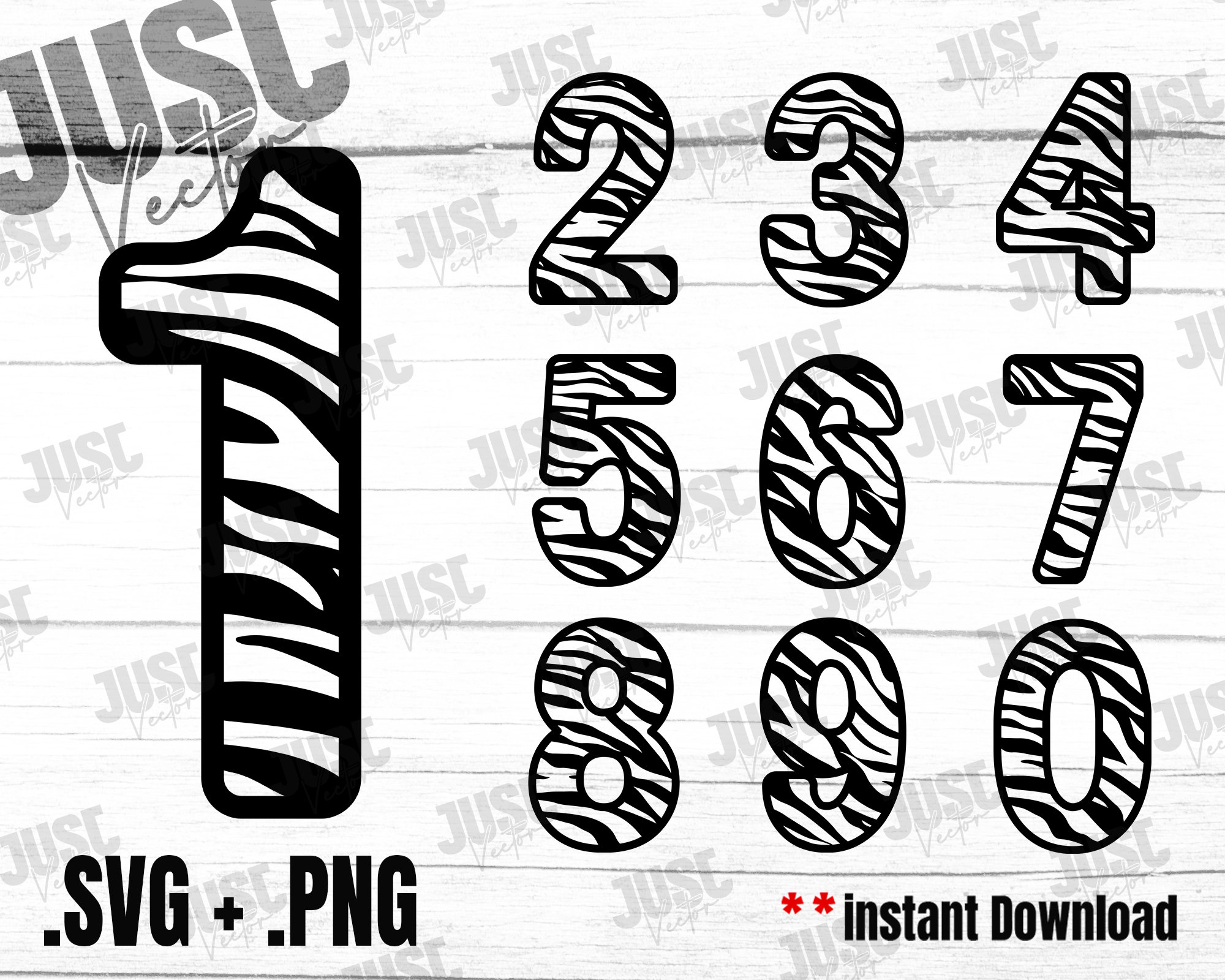 Zebra Number Svg Zebra Texture Zebra Number 09 Svg Number Etsy