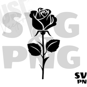 Rose SVG, Single Rose Svg, Rose png, Rose Clipart, Rose Svg for Cricut, Flowers Svg, Rose Flower svg, digital download, Instant Downloader