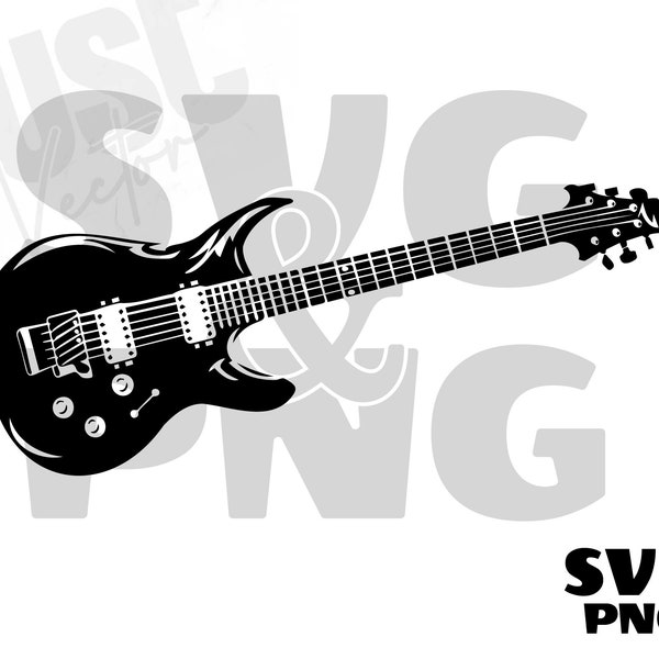 Electric Guitar SVG, Guitar Clipart, Music svg,  Guitar Rock Music, Music Lovers svg, Musicians Silhouette, Instant Digital Download