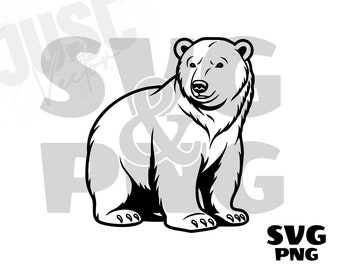 Polar bear SVG, Polar bear Silhouette, Polar bear PNG, Polar bear Vector, Polar bear Clipart, svg Cut File Digital Instant Download