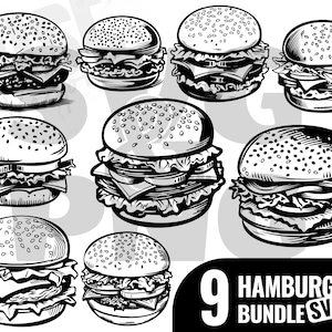hamburger svg, Burger svg, fast food svg, food, clipart, Cheeseburger svg Burger png, Cheese Burger, Files for cut, Instant download.